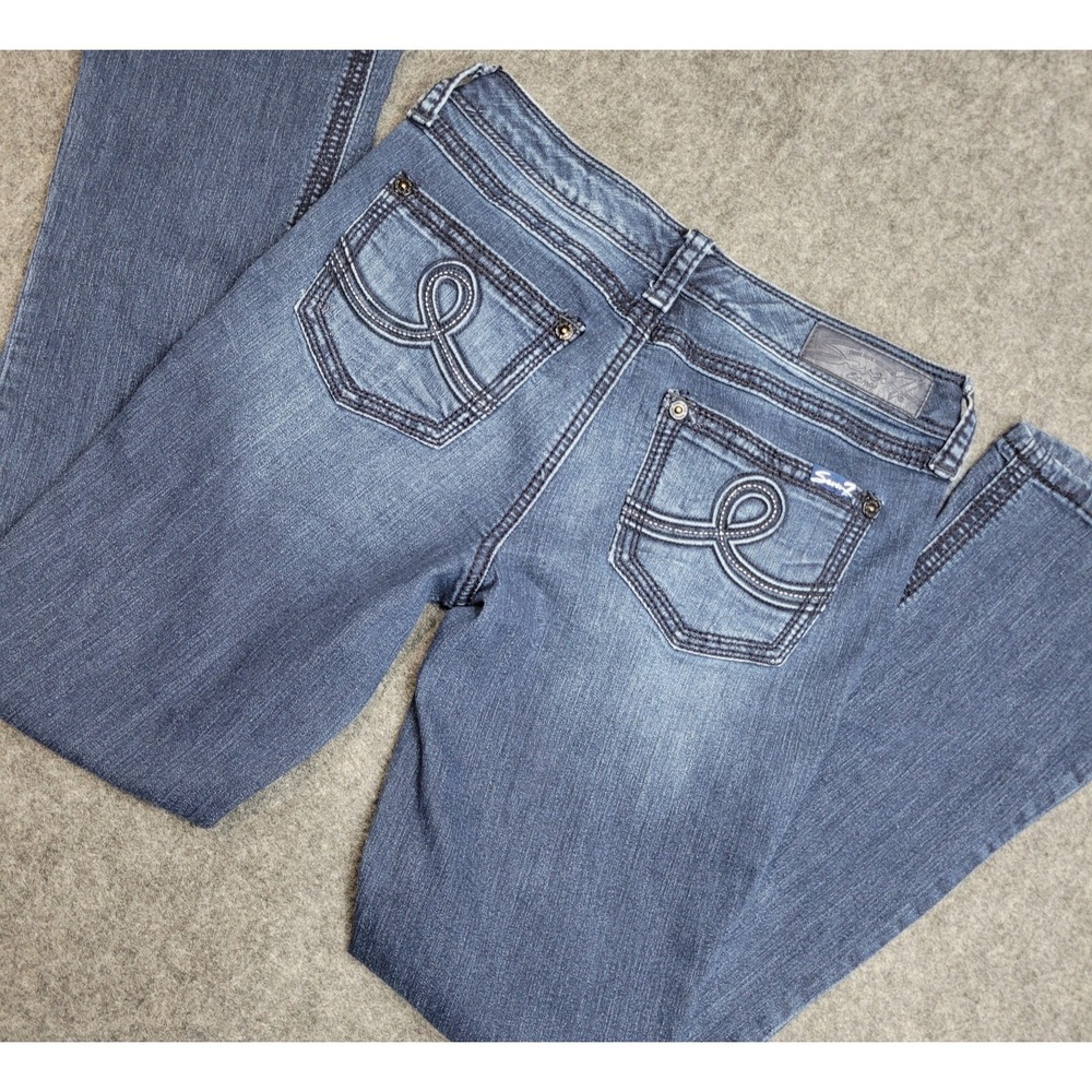 Seven7 Jeans Womens 6P Blue Denim Medium Wash Slim Fit Bootcut Leg Americana